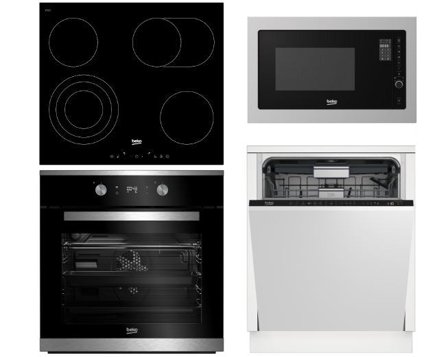 Set Beko BIM25301XCS + HIC64404T + MGB25332BG + DIN28422